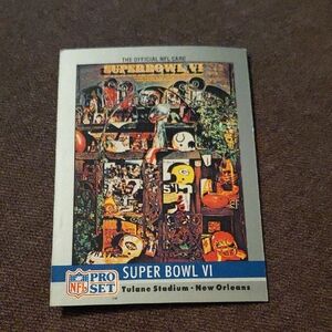 NFL Pro Set Super Bowl VI Card with Multicolor Design